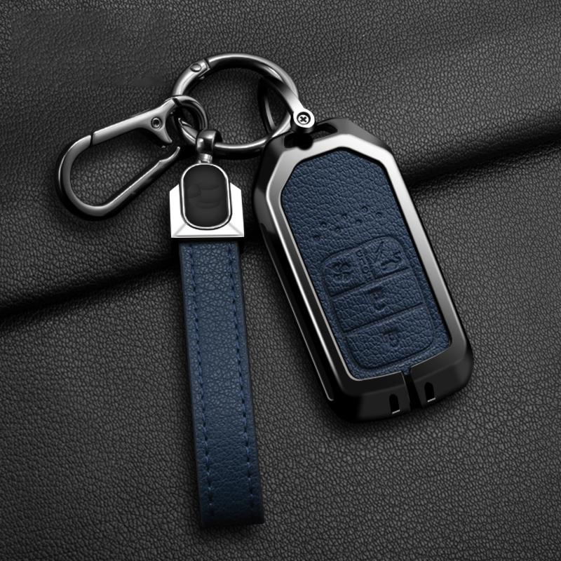 Carcasă Capac Cheie Mașină din Aliaj de Zinc și Piele pentru Honda Civic CRV HRV Accord Pilot Fit Freed Vezel Odyssey 2018 - 2022 Accesorii