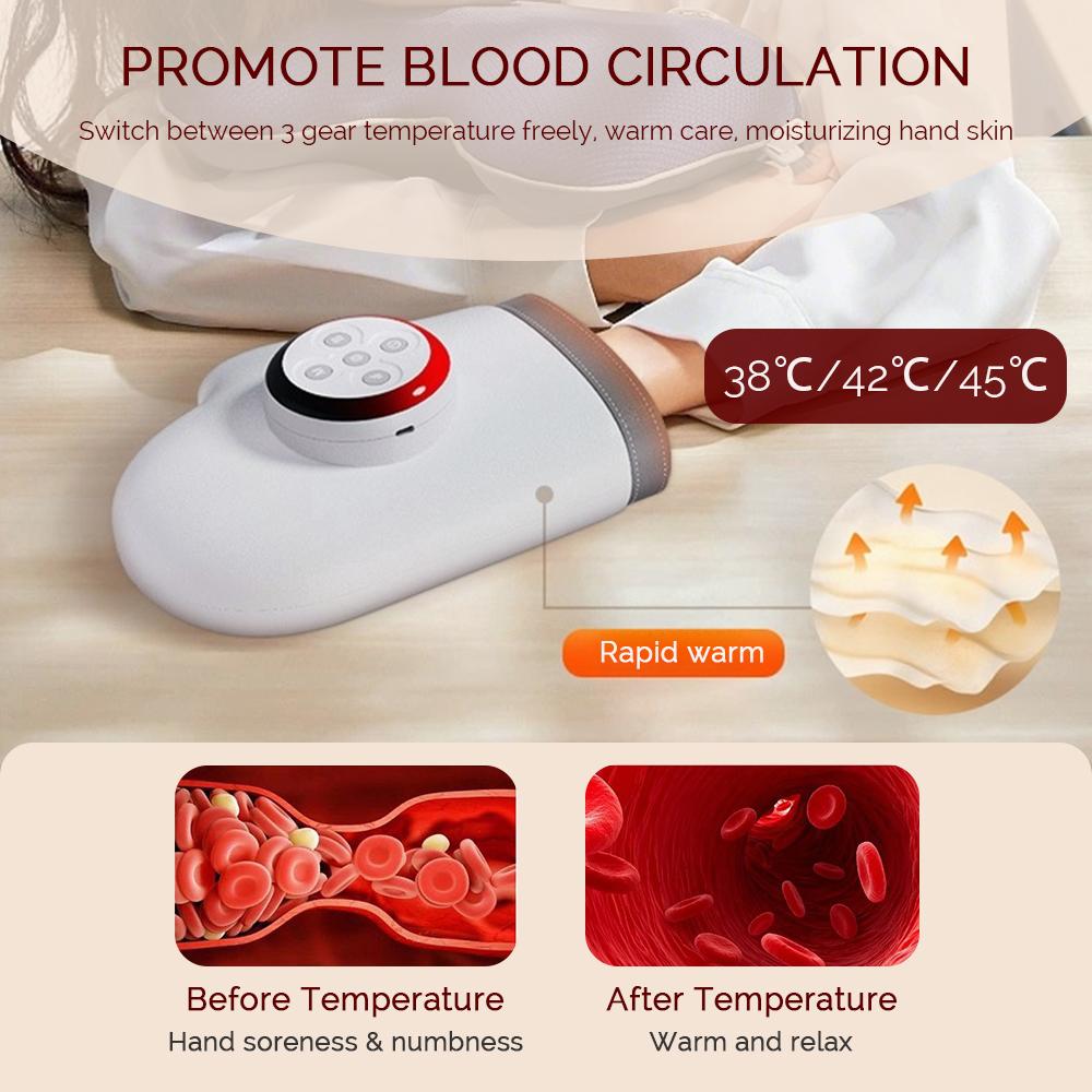 Electric Hand Massager Wireless Airbag Finger Massager Warm Compress Kneading Hand Massage Machine Relax Hands Masajeador