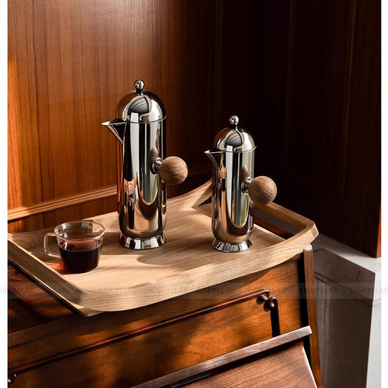 1PC French Press Pot European Stainless Steel Household Extraction Hand Brew Coffee Pot Milk Foam Appliance Light Luxury Decor