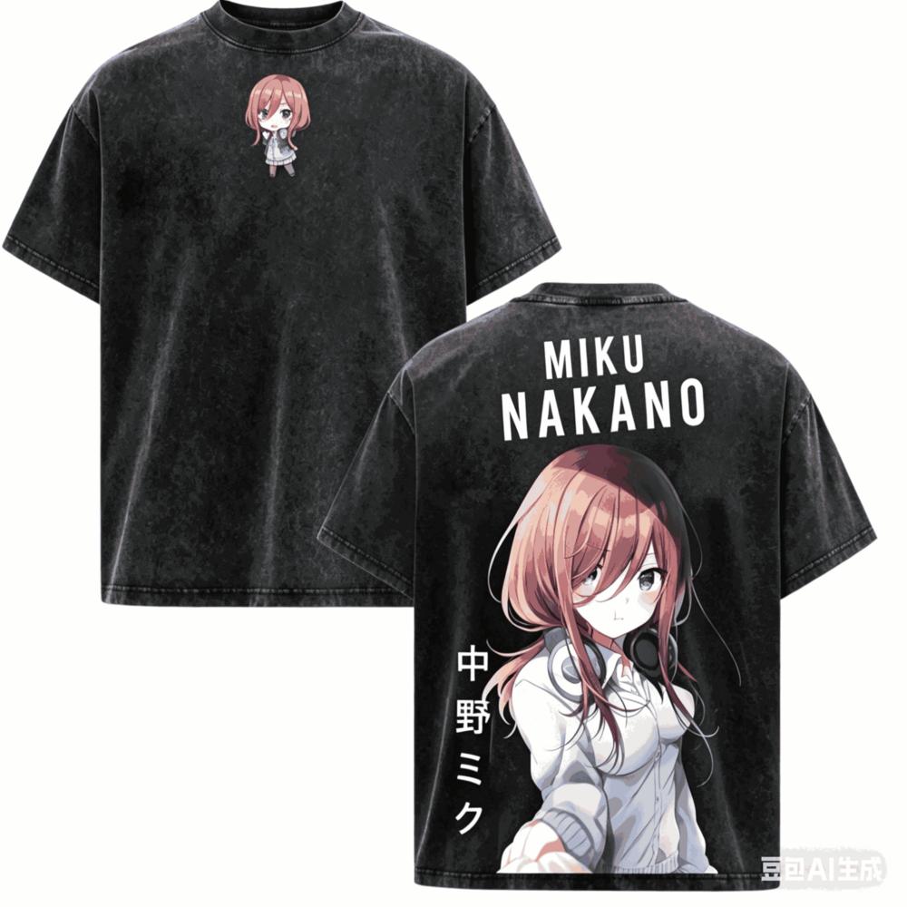 

The Quintessential Quintuplets Washed T-shirt Year round clothing high quality personality Clothes Plus Size Unisex New Model Couples tee XXXL