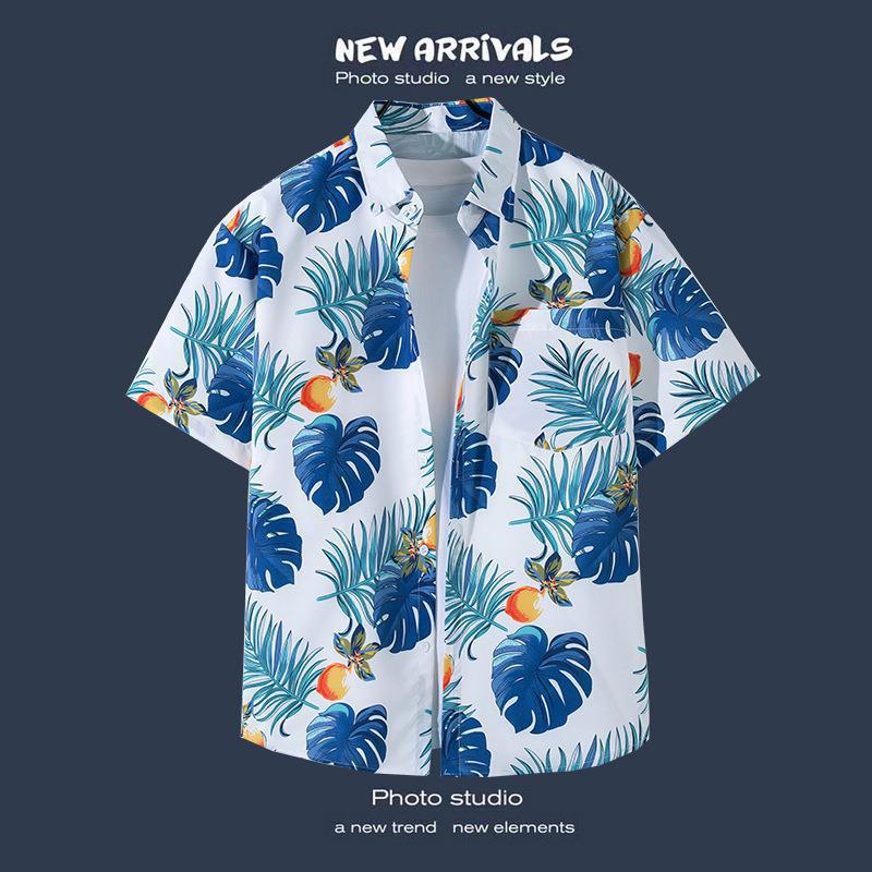 Hot-selling Couple Flower Shirt South East Asia Style Hawaiian Beach Wear Loose Casual Jacket Spot