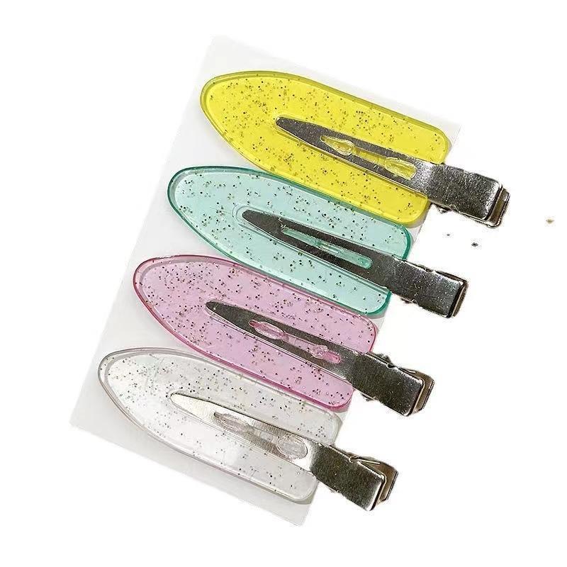 DIY Transparent Seamless Duckbill Hair Clips with Cream Glue - Colorful Internet Celebrity Side Bang Clips