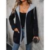 IHUASU Women's Vintage Casual Solid Color Print Long Sleeve Jackets & Coats International Design