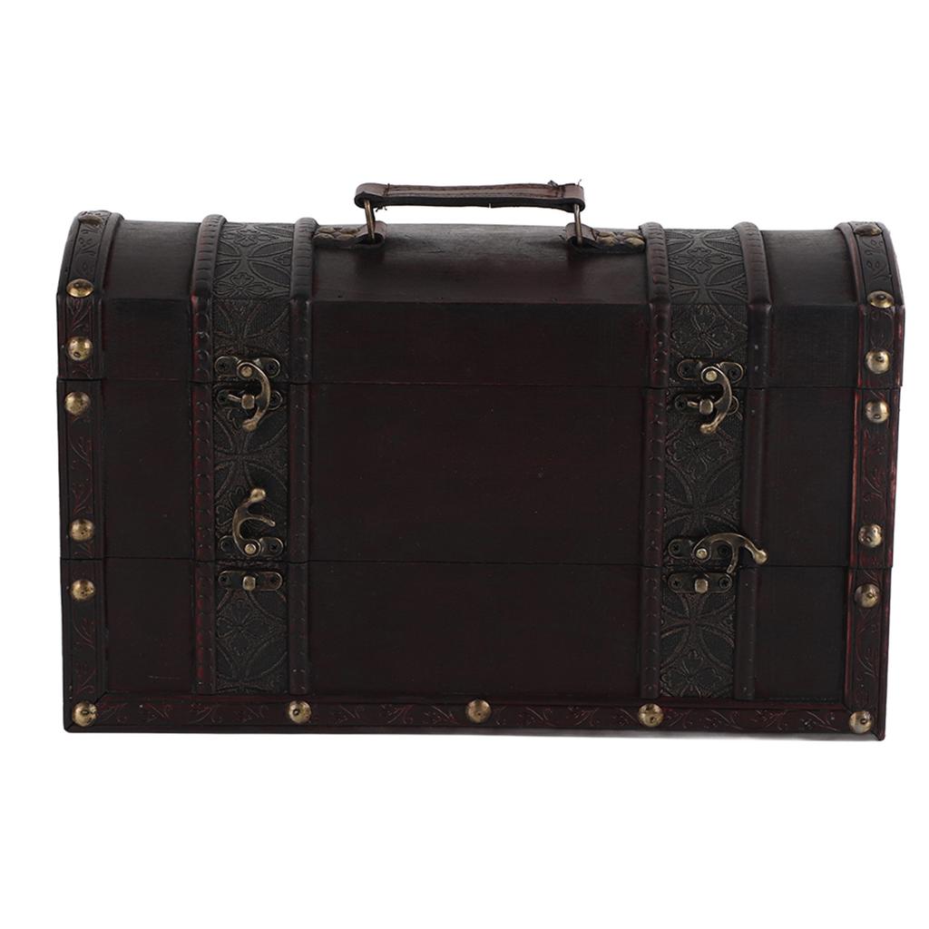 Desktop Vintage Wooden Large Capacity Jewelry Box Storage Box Jewelry Container Box