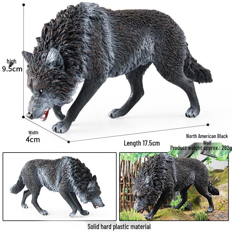Cross-border Wild Animal Model: Prairie, Brown, Snow, Predator Wolves & Cub Educational Display Toy
