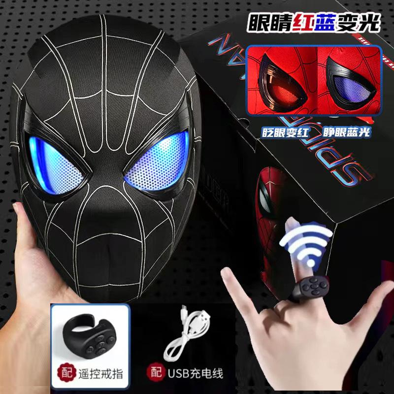 Adult Spider-Gwen Cosplay Helmet Touch Activated Light Up Electric Movable Eyes Mask Halloween Party Headgear