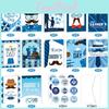 Father Theme Day Tie Hat Pattern Creativity Postcard Sticker Envelope Set