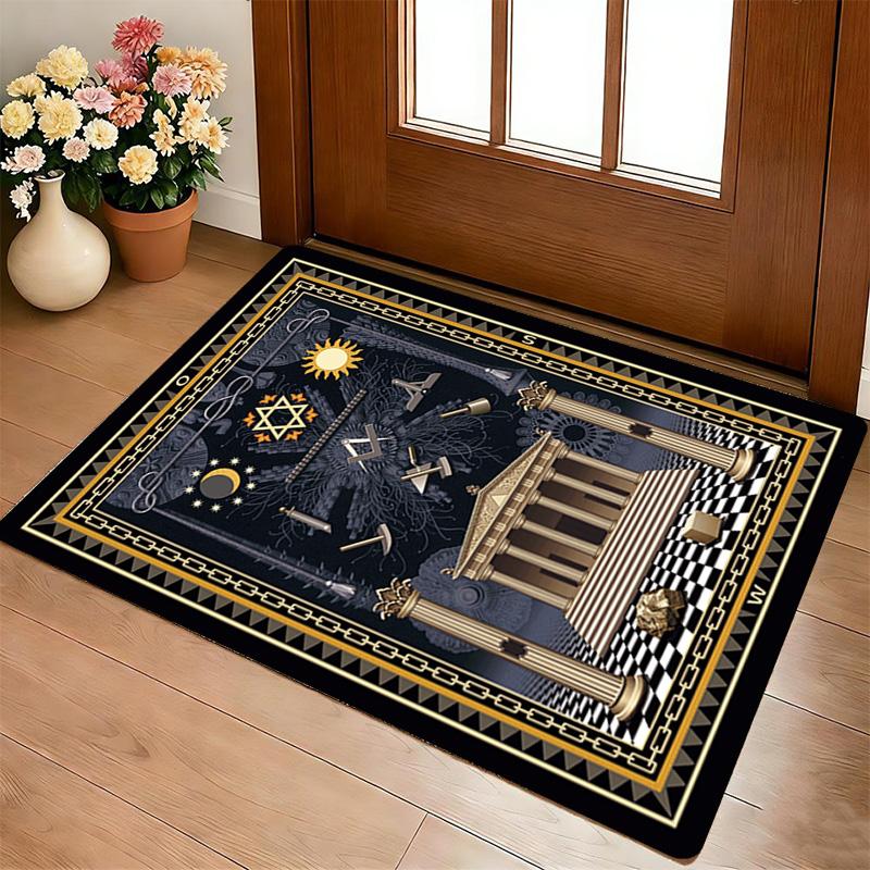 Masonic Symbols Living Room Nonslip Area Rug Soft Carpet For Bedroom Game Playroom Sofa Office Home Decor Doormat Christmas Gift C926797