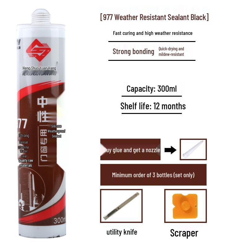 Weather-Resistant Black Silicone Sealant for Doors and Windows