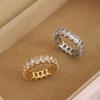 European & American Oval Egg-Shaped Full Diamond Ring with Zircon for Girls
