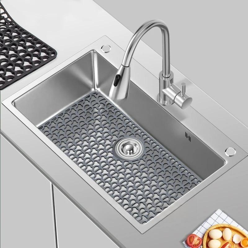 big size Sink Protectors for Kitchen Sink with Drain,Kitchen Sink Grid,Heat-Resistant mat,Silicone Sink Mat for Bottom of sink