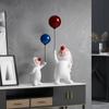 Modern Cute Balloon Rabbit Resin Ornaments, Home Decor Crafts, Office Desk Figurines, Bookcase Sculpture Craft