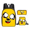 Mikecrack Rucksack Grund- und Sekundarschule Schultasche Bedruckter Rucksack Umhängetasche Federmäppchen Dreiteiliges Set