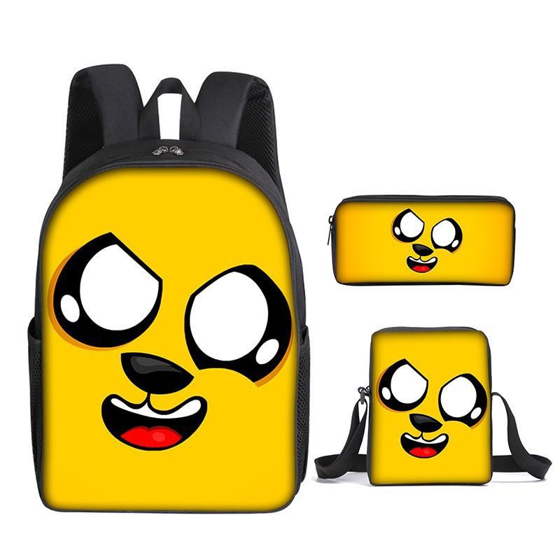 Mikecrack Rucksack Grund- und Sekundarschule Schultasche Bedruckter Rucksack Umhängetasche Federmäppchen Dreiteiliges Set