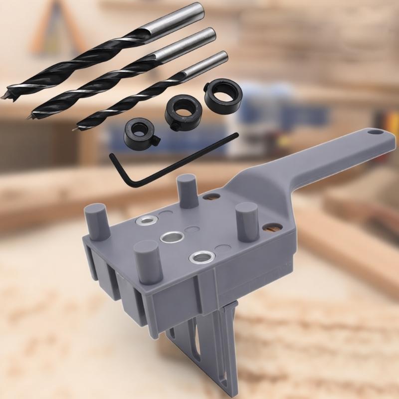 Multifunction Drill Bit Doweling Jigs Set With Depth Stop Collar For Accurate Wood Joinery And DIY Projects Cabinet Assembly