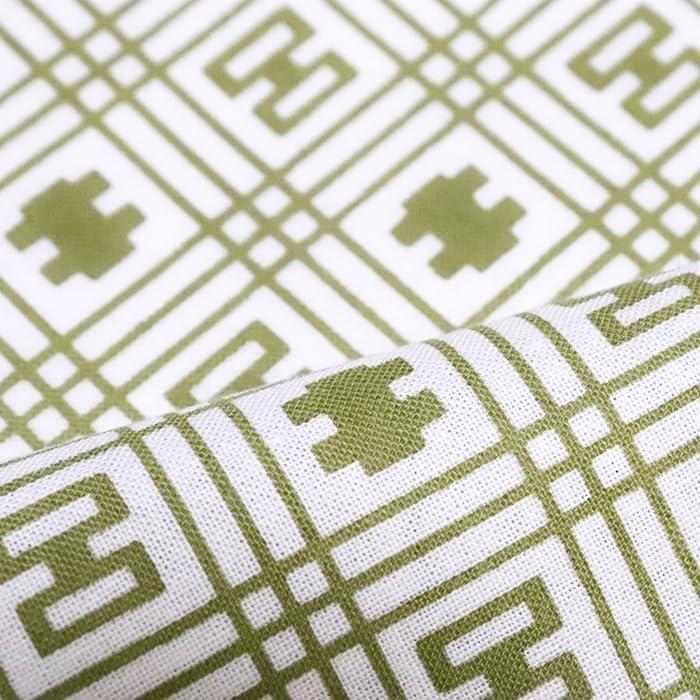 Somen Anbo Tenugui Towel - Kiro Koshi (Yellow-Green Seaweed Tea on White) - 100% Cotton Tokka - Made in Japan - 35cm x 100cm - Edo Period Fashion