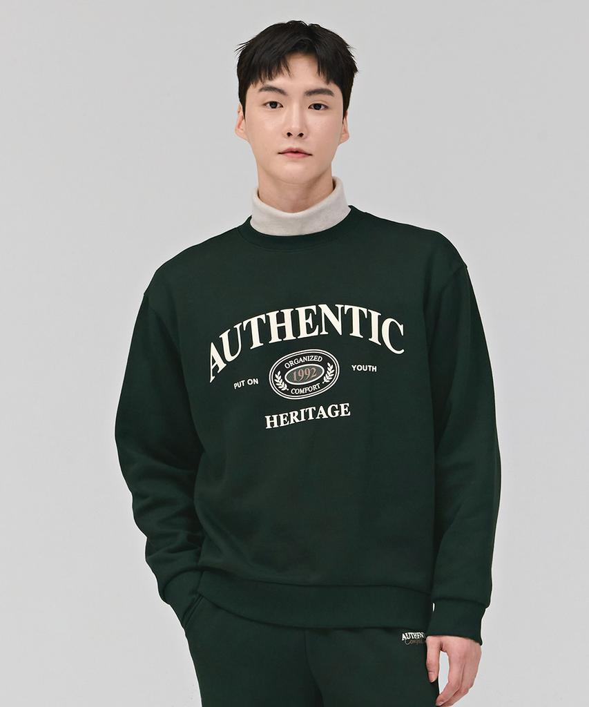 CHASECULT Unisex Essential Arch Lettering Brushed Sweatshirt - Green
