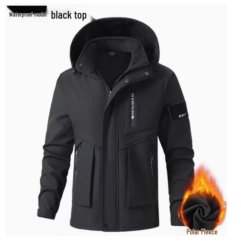 Mr. Taoli Men s Plus Velvet Thickened Waterproof Workwear 165/M-190/4XL