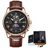Watch Men Top Brand Luxury Leather Men Watch Business Waterproof Sports Chronograph Quartz Wristwatches Montre Homme