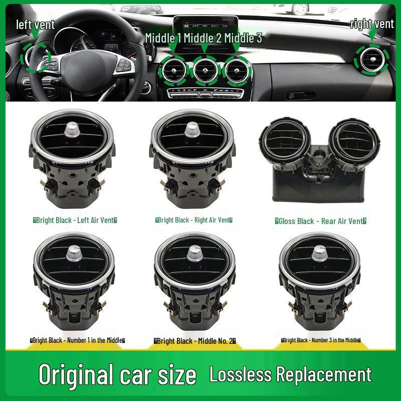 Compatible with Mercedes-Benz C-Class and GLC-Class W205 W253 Dashboard Front and Rear Air Conditioning Vent Grilles