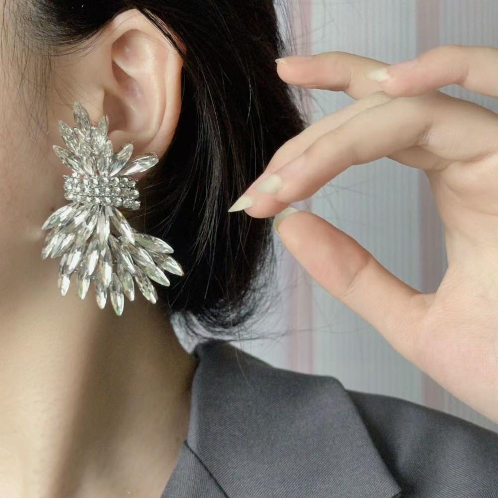 Exaggerated Wing Earrings Shaped Like Leaves Crystal Earrings Wheat Drop Earrings  Gift for Women