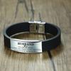 Vnox Custom TO HUSBAND Bracelets for Men Black Silicone Wrist Band with Stainless Steel Tag Valentine's Day Gift for Him