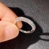 Copper Plate Inlaid Zircon Unisex Couple Ring
