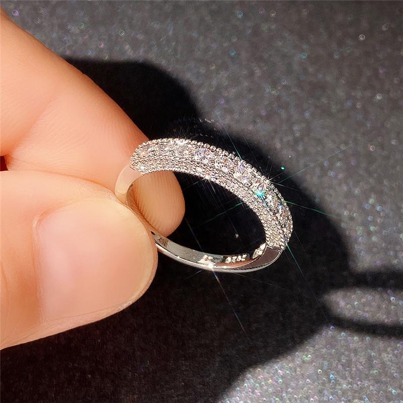 Copper Plate Inlaid Zircon Unisex Couple Ring