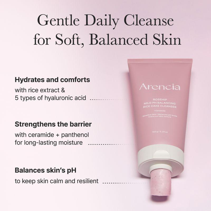 [ARENCIA] Rosehip Mild PH Balancing Rice Cake Cleanser 150g
