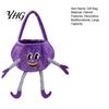 Personalized Halloween Treat Pails Pumpkin Candy Basket with Handle, Soft Plush Trick or Bag for Kids, Collection Bags Portable Holiday Party