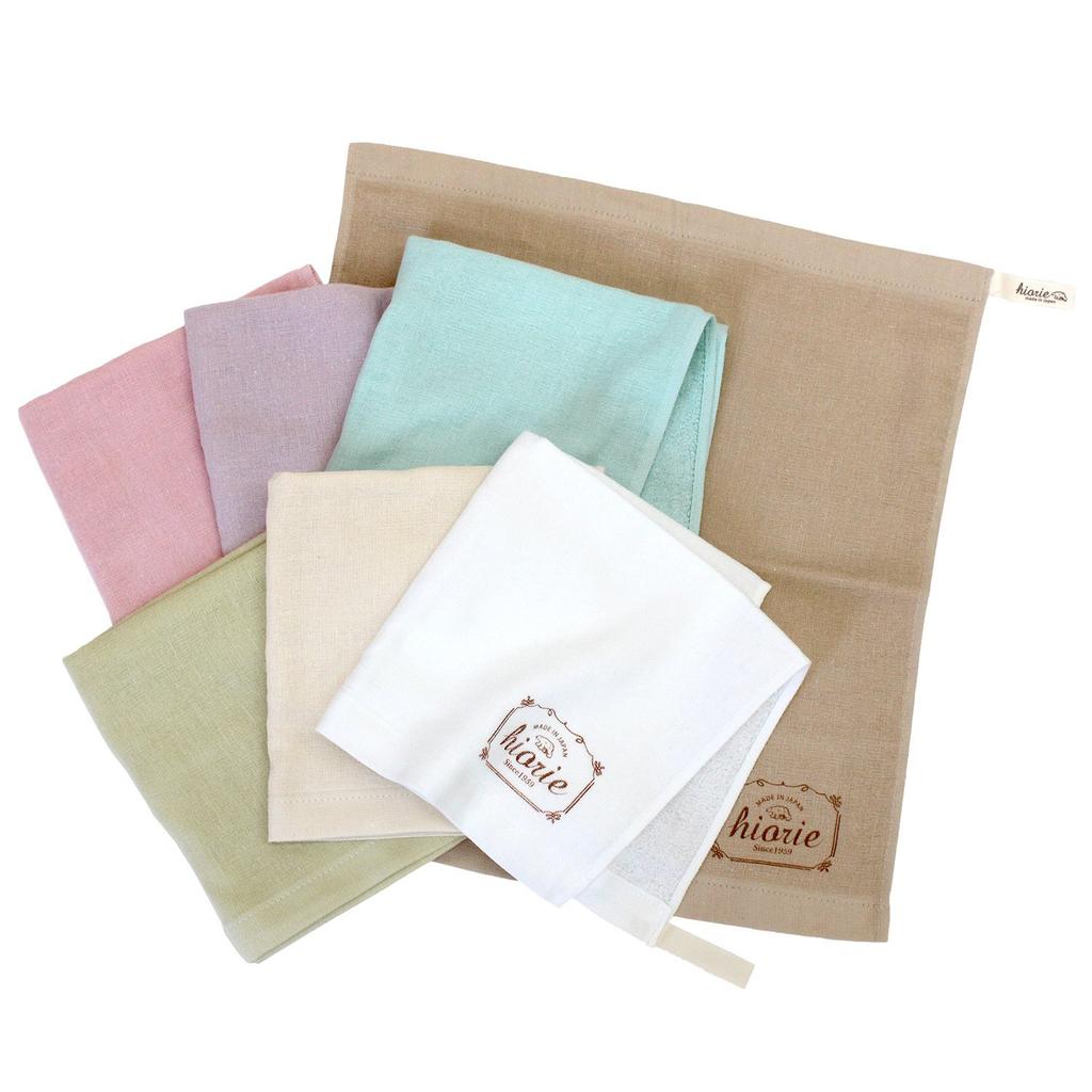 Hiorie Hand Natural Gauze Assorted 7 with Senshu Towel (Hiorie) Japanese-Made Towels, Towels, 7-Piece Set, Colors, 01, Loops,