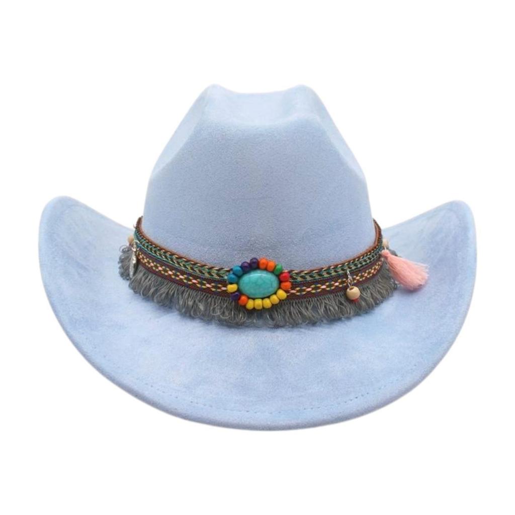 British Style Knight Performance Dance Performance Jazz Hat Ethnic Style Warped Edge Top Hat Travel Cowboy Hat