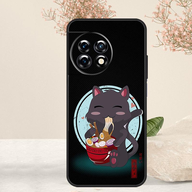 Ramen Cat Japanese Art Case For OnePlus 15 13 12 11 13T 13R 12R 15R 10T 8T 10 Pro Nord 5 CE 4 3 2 Lite N20 N30 Cover