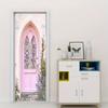 2pcs Dreamy Pink European Retro Door Wall Stickers Rural Style Daisy Lavender Flower Glass Stickers Self Adhesive Removable Livi
