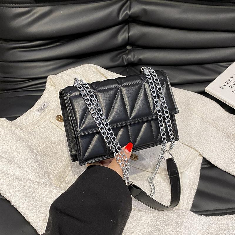 Дизайнерская Модная Женская Сумка на Плечо Женские Сумки с Ручкой из Искусственной Кожи Цепочка Ремень Сумки Кроссбоди для Женщин чёрный 1690₽