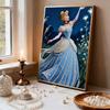 Pearl Painting Cinderella Blue Dress Night Dance Creative Art Exquisite Landscape Sparkling Painting Craft Home Wall DecorationDIYHandmadeGift