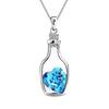 Women Drift Bottle Pendant Heart Rhinestone Inlaid Necklace Jewelry Gift