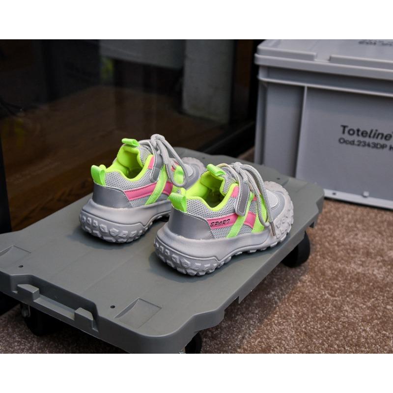 Kids Breathable Mesh Velcro Athletic Running Sneakers Children Tire Sole Casual Dad Shoes