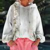 Women's Floral Print Loose Casual Long Sleeved Hooded Sweatshirt