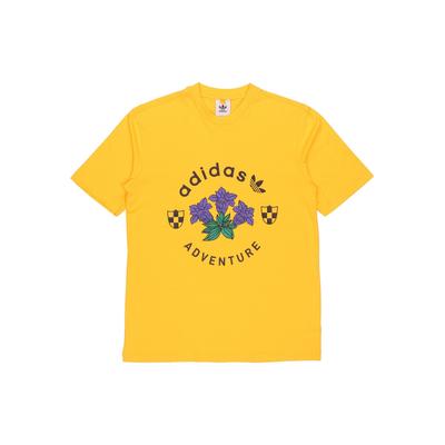 adidas Originals Clover Print Sports Short Sleeve T-Shirt Men Tops Sunlight-Yellow GD5607