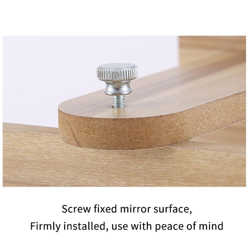 Makeup Mirror Standing Wooden Can Rotate 360 Degrees Generally Used In Dormitories And Homes Convenient To Use