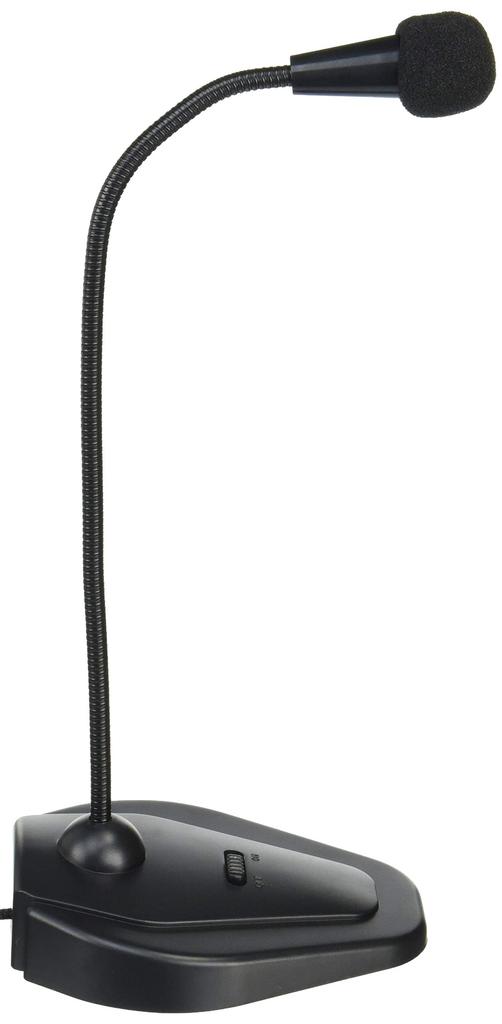 ELECOM Microphone Computer Microphone Stand Type Flexible Arm with Mute Switch HS-MC05BK