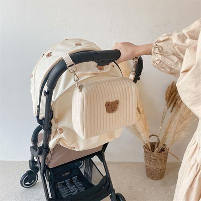 Cute Embroidery Bag for Baby Stroller with Hook Nappy Bag Baby Diaper Bag for Baby Accessories Mom Bag for Baby Things
