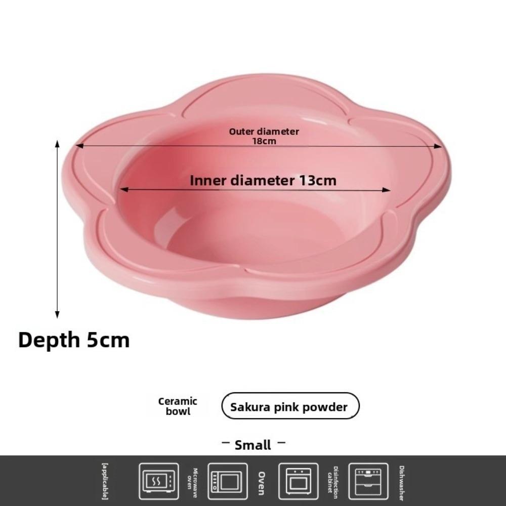Large Capacity Ceramic Cat Bowl Flower Dog Bowls Durable Pet High Foot Bowl Pet Feeding