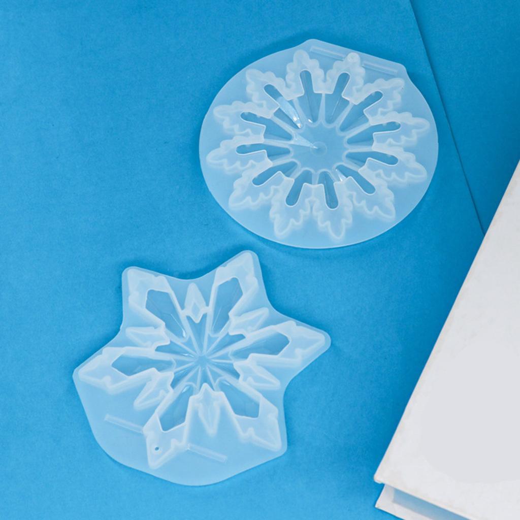 Silicone Pendant Mold Christmas Tree Snowflake Hanging Decoration Mould Jewelry Making Accessories for Craft Lover