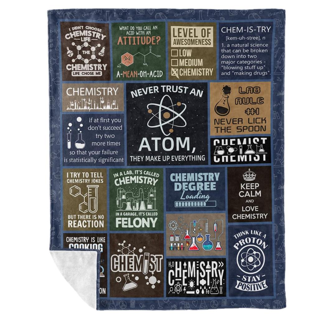 Chemistry Teacher Gift Blanket Flannel Blanket Sofa Blanket Chemist Gift Chemistry Science Gift Blanket