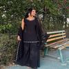 "Elegant Black Embroidered Kurta & Palazzo Set with Dupatta"