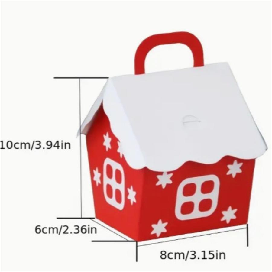 5Pcs Christmas Red Small House Candy Box, European Creative Souvenir Candy Box, Holiday Gift Packaging Box, Wedding Candy Box