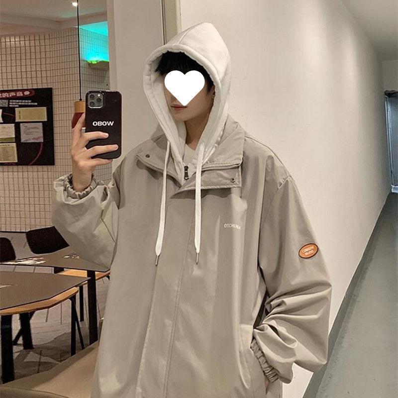 Falešný dvoudílný kabát pro tlusté muže nadměrné velikosti high street pánská baseballová uniforma bunda s kapucí bunda