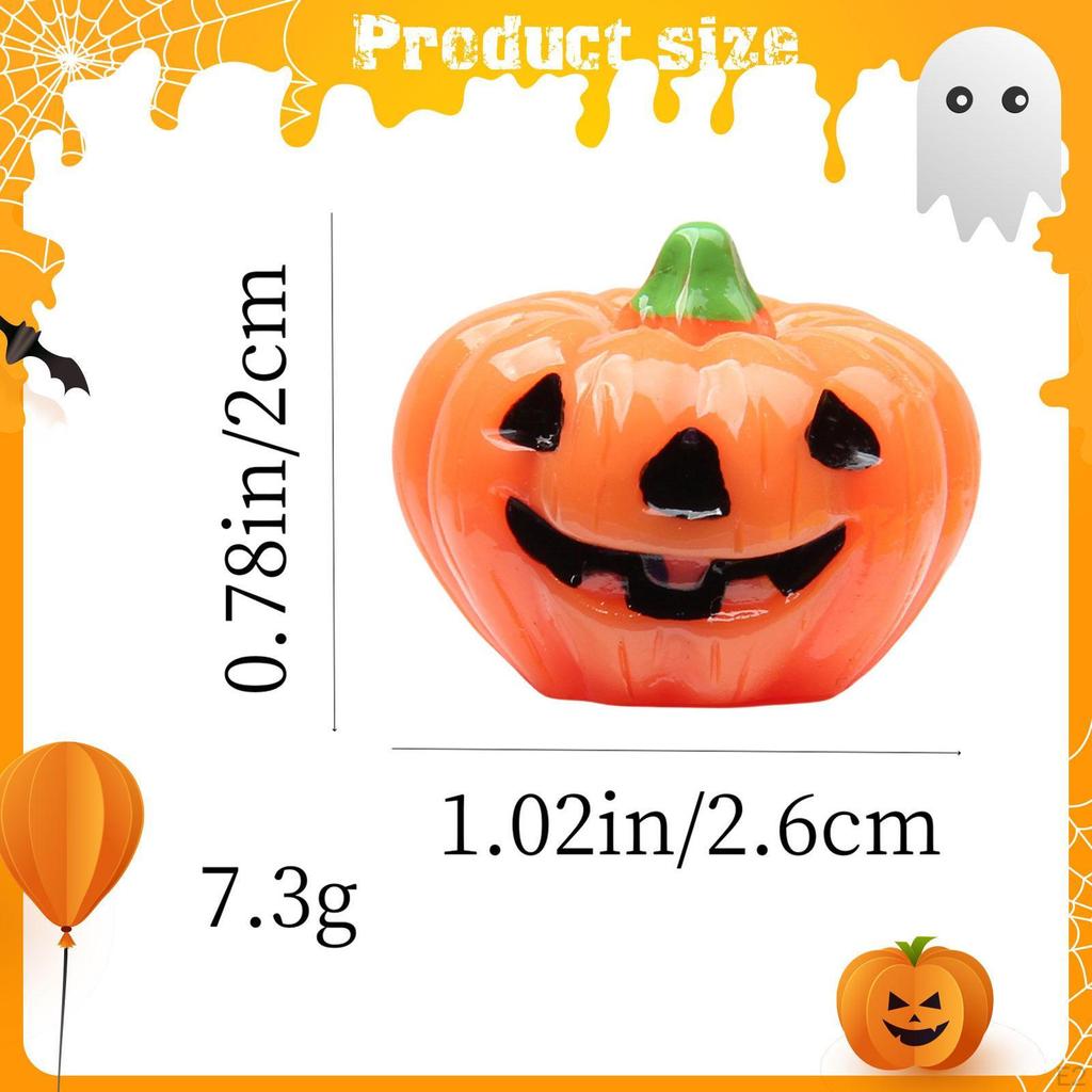 20 Pieces Halloween Miniature Pumpkin Figurines Desktop Ornament Resin Sculptures Crafts